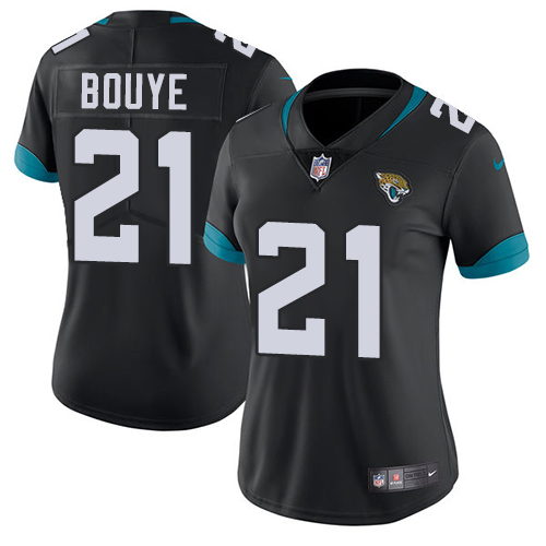Nike Jacksonville Jaguars 21 A.J. Bouye Black Team Color Women Stitched NFL Vapor Untouchable Limited Jersey